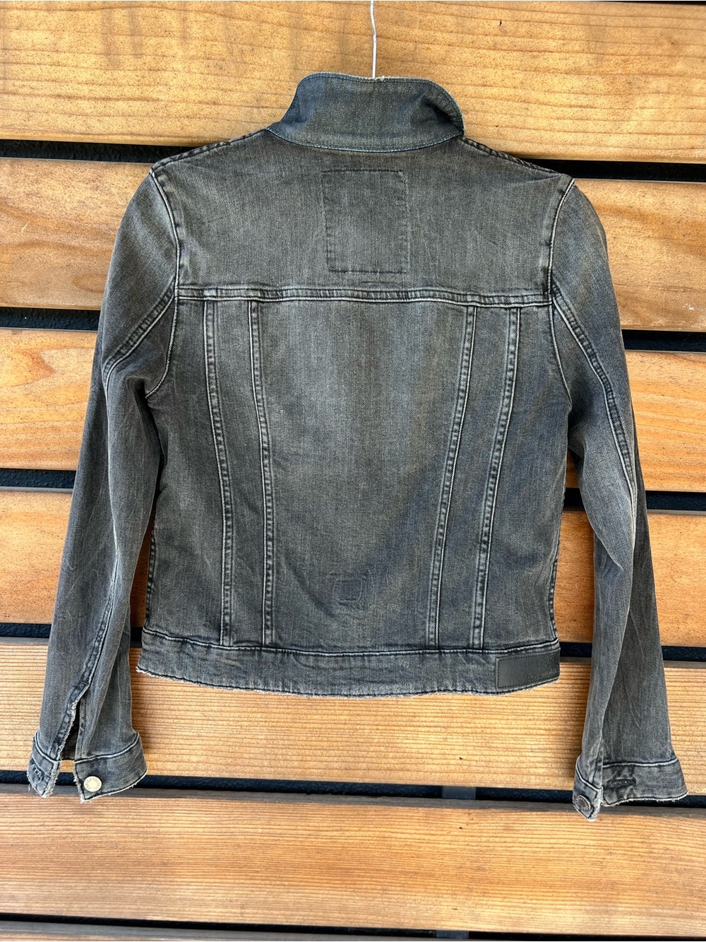 Zadig & Voltaire Distressed Gray Denim Jacket - Picture 3 of 5